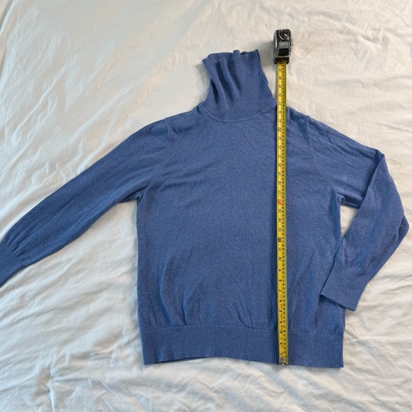 L.L.Bean Cotton Cashmere Turtleneck Sweater Blue Plus Size IX 1X - Picture 5 of 13